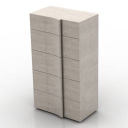 3д модель минималистичного белого шкафчика