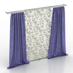 Modelo 3d de textura vintage de cortina roxa