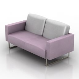 Sofa oczekująca z beżową tapicerką Model 3D