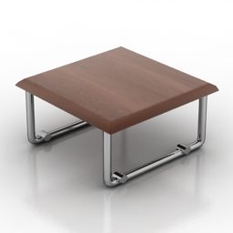 میز قهوه گرد پای چوبی مدل سه بعدی