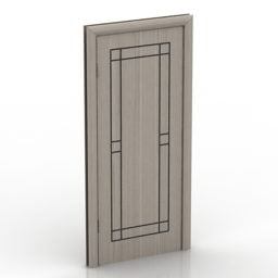 नक्काशीदार रेखाओं वाला दरवाजा 3डी मॉडल