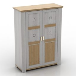 Modelo 3d de armário de madeira branca