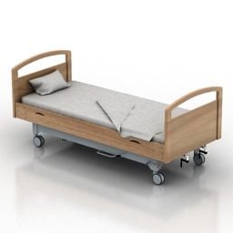 Modelo 3d de equipamento de cama de solteiro hospitalar