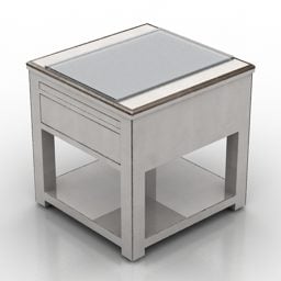 Noční stolek s policí pod 3D modelem