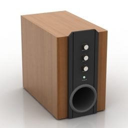 Audiokaiutin, puinen kansi 3d-malli