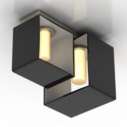 3д модель люстровой лампы кубического абажура