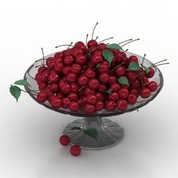 Vaso di frutta ciliegia modello 3d
