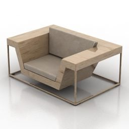 نموذج بسيط للكرسي بإطار فولاذي ثلاثي الأبعاد