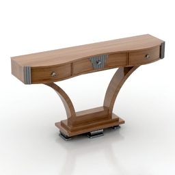 Modern Glass Table Thick Leg 3d model