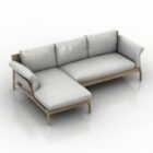 Sectional Sofa Grey Textile