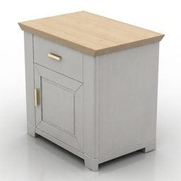 Nightstand With Wood Top 3d model