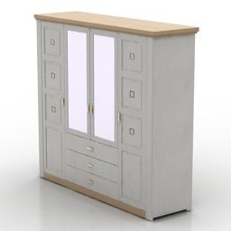 Side Wardrobe With Small Drawers 3d model