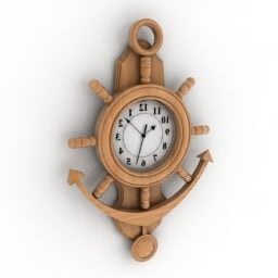 Ship Wheel Clock 3d model