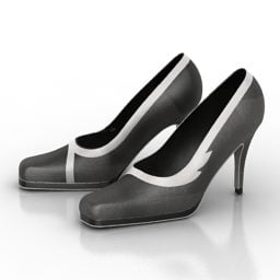 Black High Heel Shoes 3d model