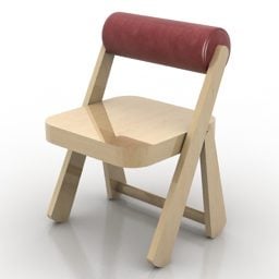 折りたたみ式木製椅子 3Dモデル