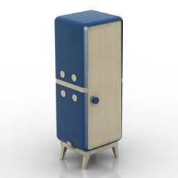 3д модель детского шкафчика, окрашенного в синий цвет