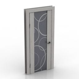 Weiße Tür mit Öffnerfenster 3D-Modell