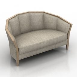 Soffa Iribe Curved Back 3d-modell