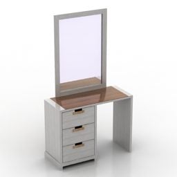 Dikdörtgen Aynalı Tuvalet Masası 3d modeli