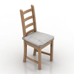 كرسي طعام مصنوع من الخشب موديل 3D