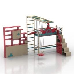 Postel pro dětský pokoj 3D model