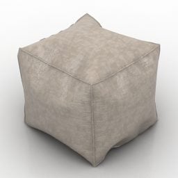 Szare skórzane siedzisko torby Model 3D