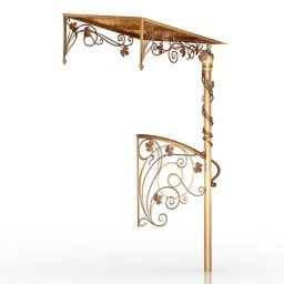 Golden Canopy Structure 3d model
