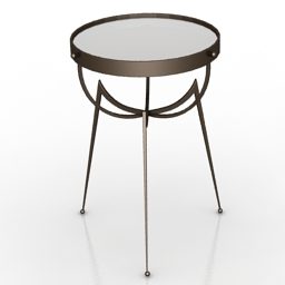 Brass Table Round Shape 3d model