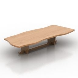 Modern Glass Table Thick Leg 3d model