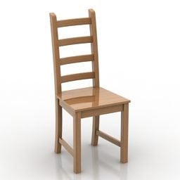 3д модель деревянного стула в стиле кантри