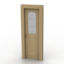 باب واحد مع نافذة داخلية نموذج ثلاثي الأبعاد