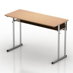 Executive Office Desk Brun Mdf 3d-modell