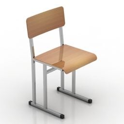 كرسي خشب للفصل الدراسي نموذج ثلاثي الأبعاد