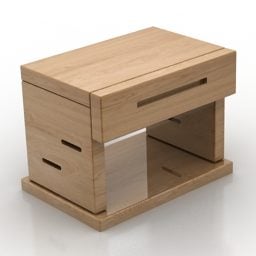 Nattduksbord i trä ask 3d-modell
