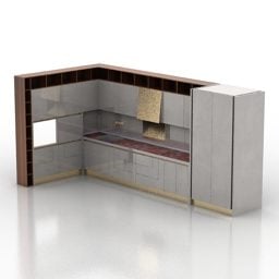 Kuchyňská plochá skříňka 3D model