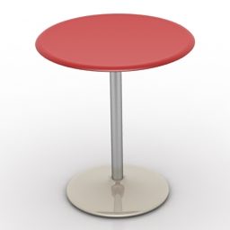 Tavolino quadrato con gamba curva modello 3d