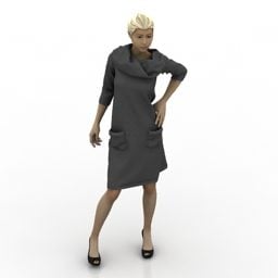 Girl Character Dynamic Clothes 3d model