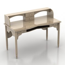 Kampauspöytä Puinen antiikkityylinen 3d-malli