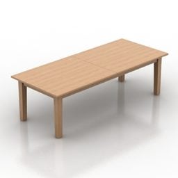 Round Wood Table Albino 3d model