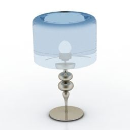 Table Lamp Blue Transparent Shade 3d model