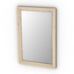3д модель зеркала в деревянной раме прямоугольной формы