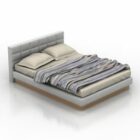 Grey Double Bed With Blanket
