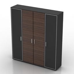 Bookcase Cabinet Black Painted 3d model