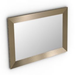Rectangular Mirror Brass Frame 3d model