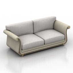 Elegantes Sofa mit zwei Sitzen, 3D-Modell