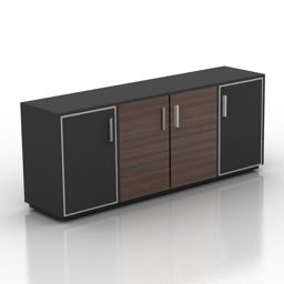 Modello 3d con porte in legno per armadietti neri