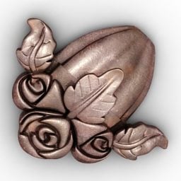 Modelo 3D de textura floral decorativa de latão