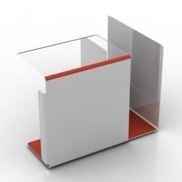Tavolo in vetro con struttura in legno modello 3d
