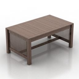 Brązowy drewniany stół o prostokątnym kształcie Model 3D