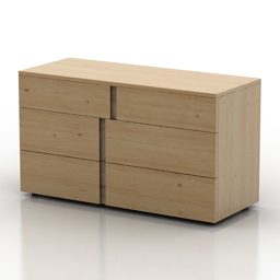 Simple Locker Ash Wooden 3d model